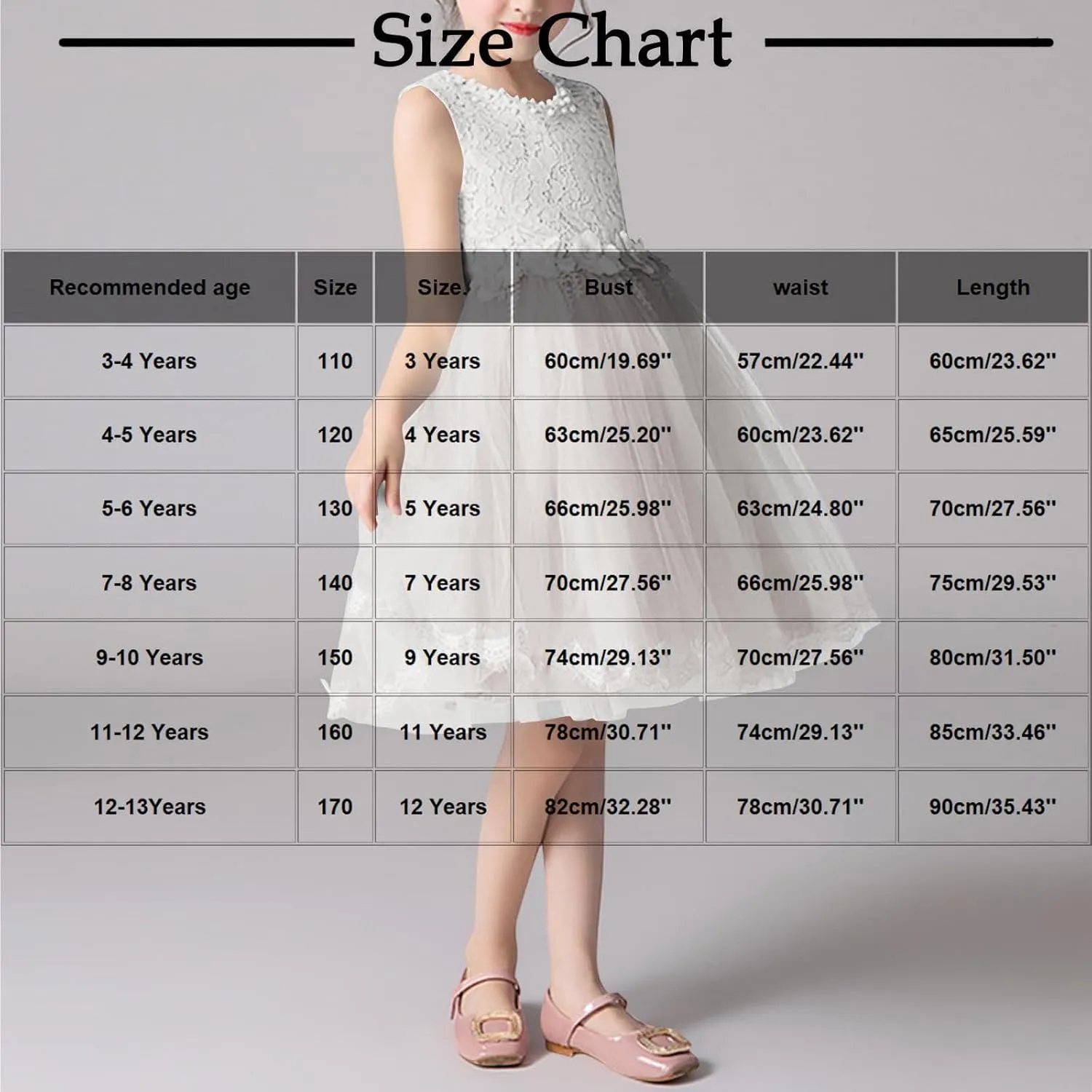 Flower Girls Embroidered Lace Tulle Princess Pageant Dress for Wedding Kids Prom Ball Gowns with Bow-Knot for 3-14 Years
