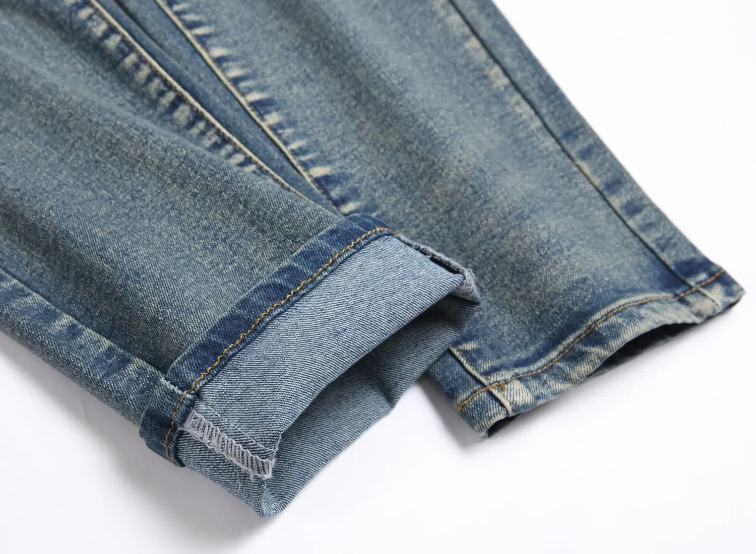 FREDD MARSHALL Men's Skinny Slim Fit Ripped Distressed Stretch Jeans Pants