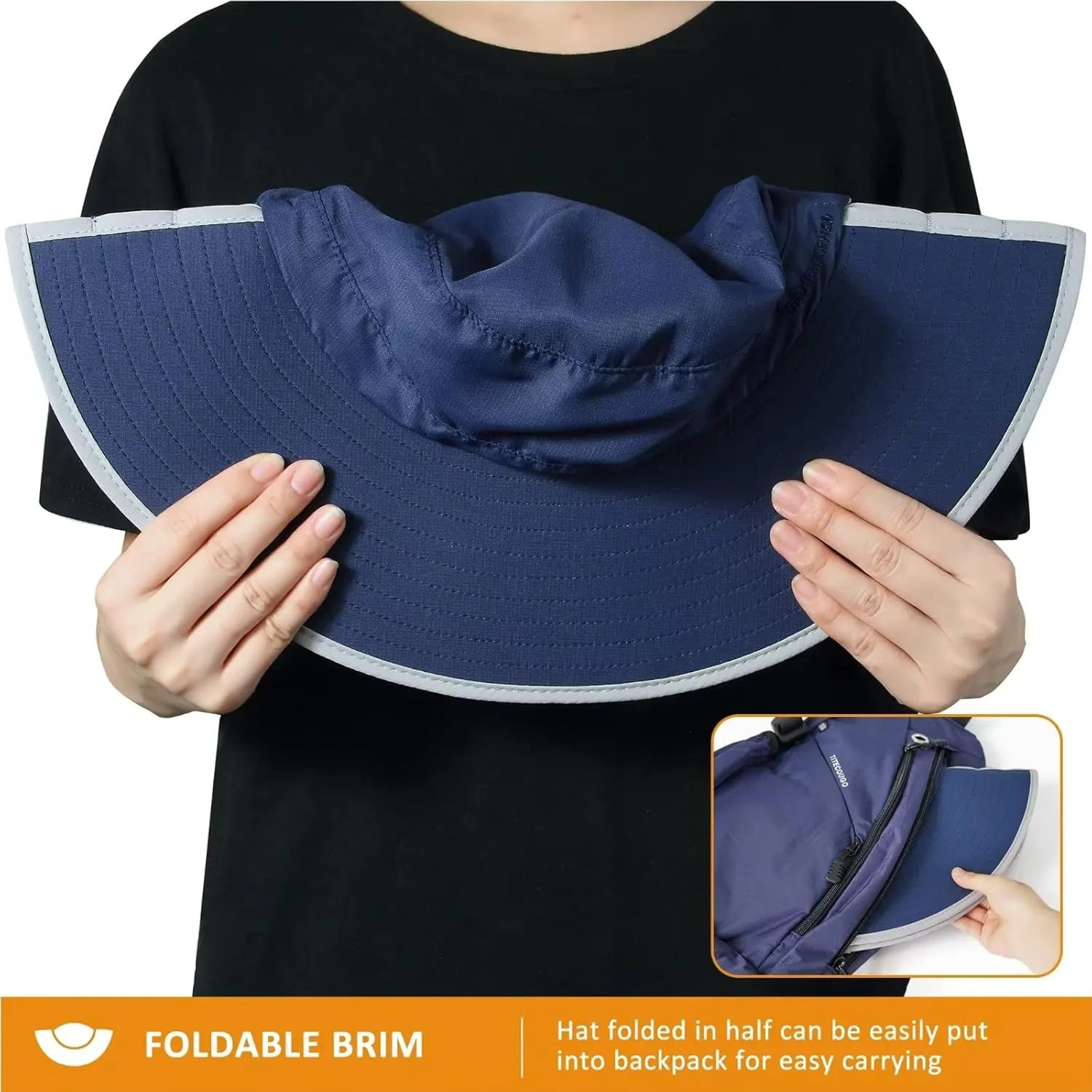 GADIEMKENSD Foldable Sun Hats - Full Coverage, Convertible Breathable, UPF 50 