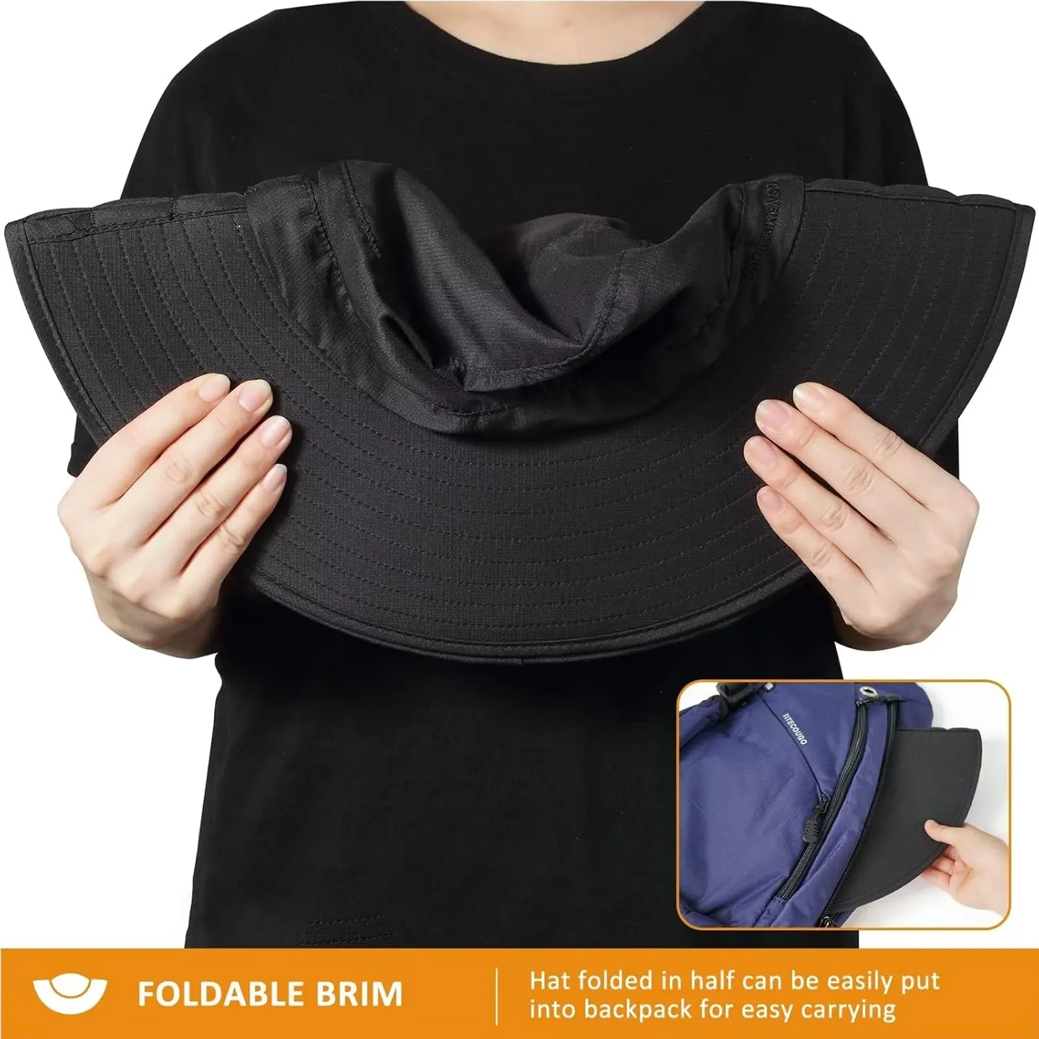 GADIEMKENSD Foldable Sun Hats - Full Coverage, Convertible Breathable, UPF 50 