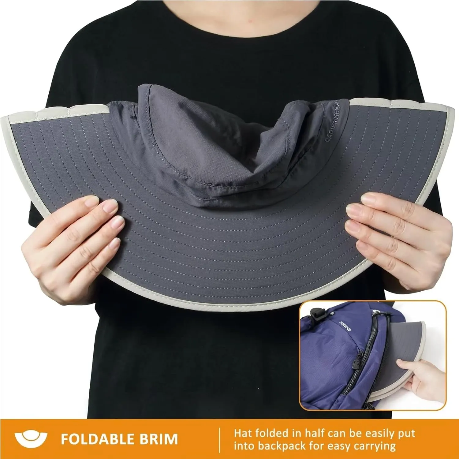 GADIEMKENSD Foldable Sun Hats - Full Coverage, Convertible Breathable, UPF 50 