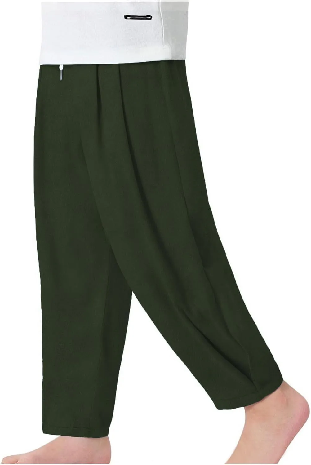 Girls Linen Harem Pants Summer Casual Loose Lightweight Solid Drawstring Vacation Palazzo Wide Leg Pants with Pockets