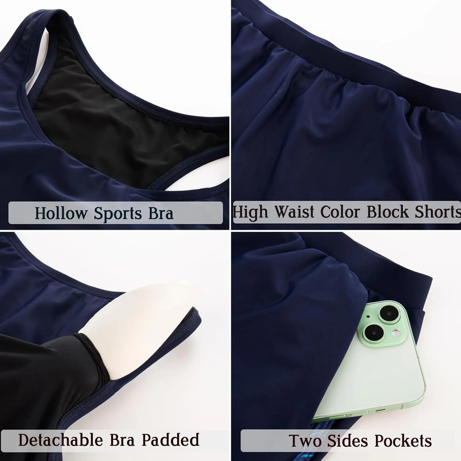 Hanna Nikole Women 3 Piece Rash Guard Long Sleeve Swimsuit Plus Size Modest Zipper UV Sun Protection Swim Shirt Shorts