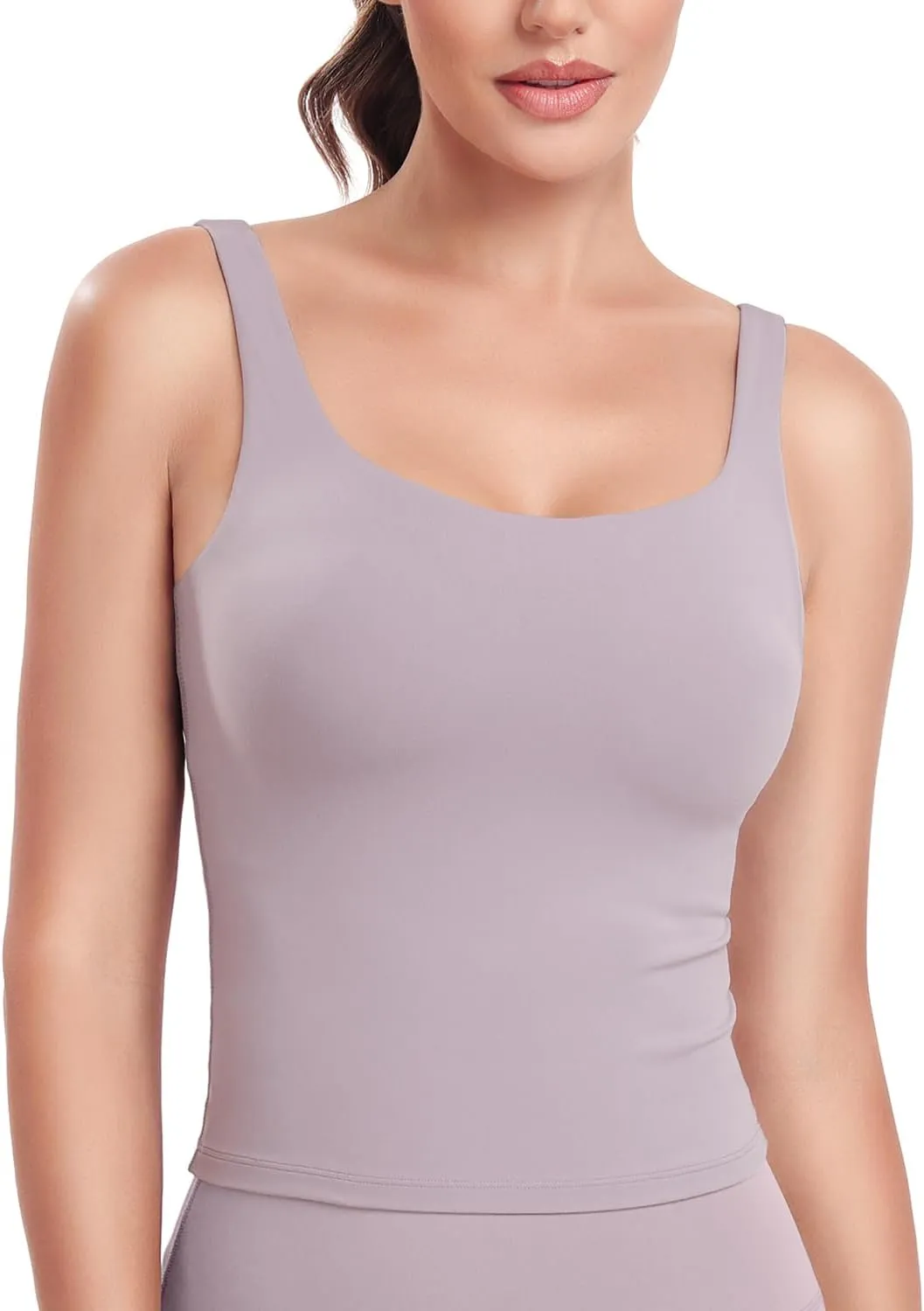 HeyNuts Zeal Bra Longline Classic U Back Medium Impact Wirefree Sports Bras, Workout Tank Tops with Removable Pads A-C Cups