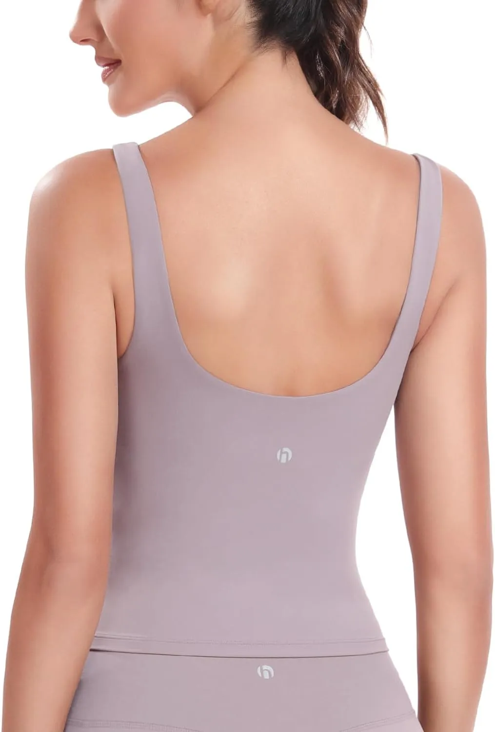 HeyNuts Zeal Bra Longline Classic U Back Medium Impact Wirefree Sports Bras, Workout Tank Tops with Removable Pads A-C Cups
