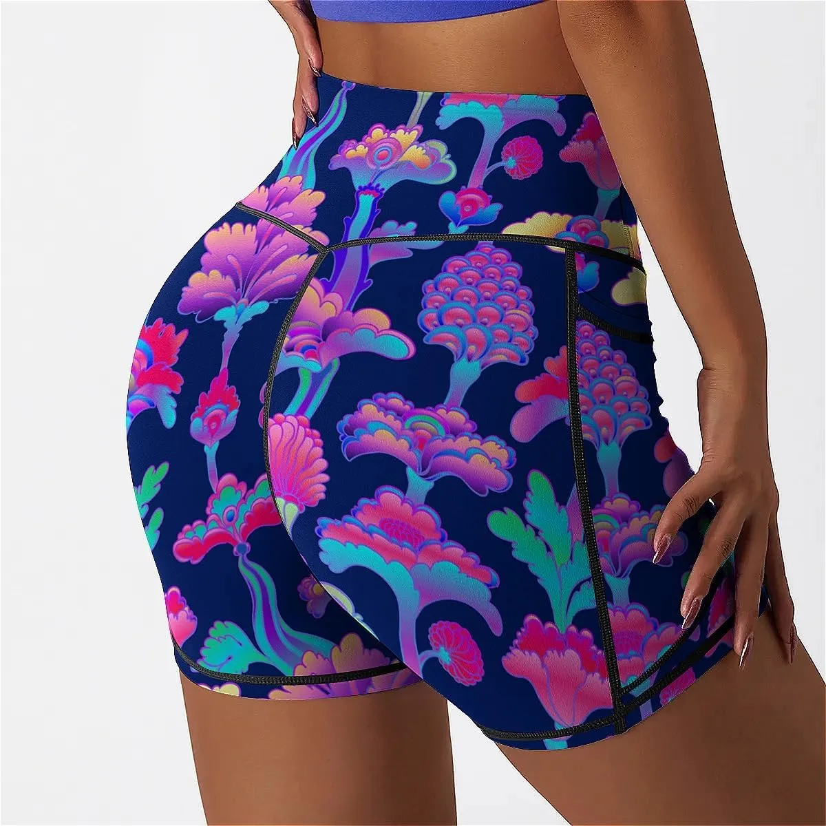 High Waisted Biker Shorts for Women Running Sports Workout Yoga Shorts with Pockets