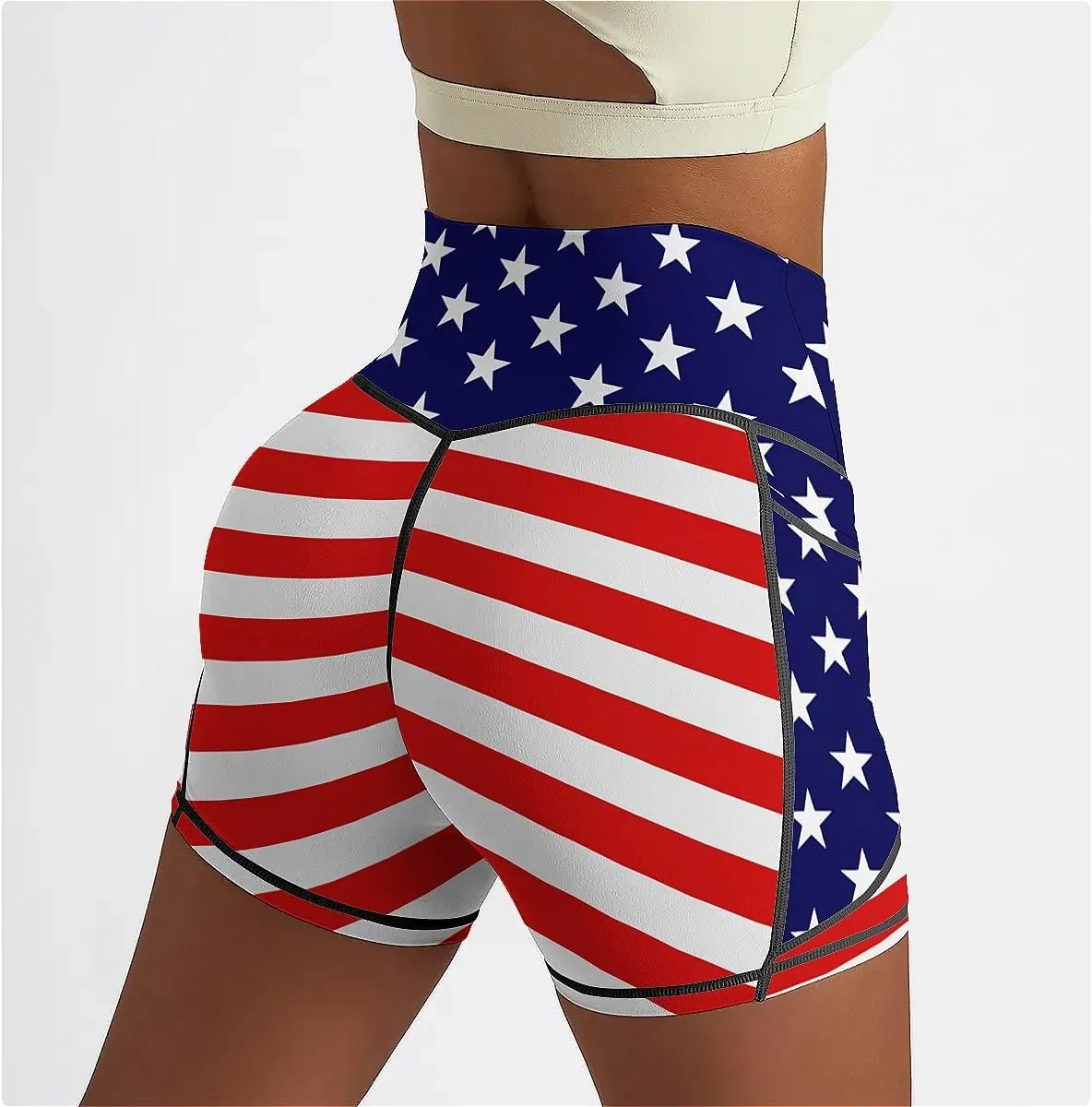 High Waisted Biker Shorts for Women Running Sports Workout Yoga Shorts with Pockets