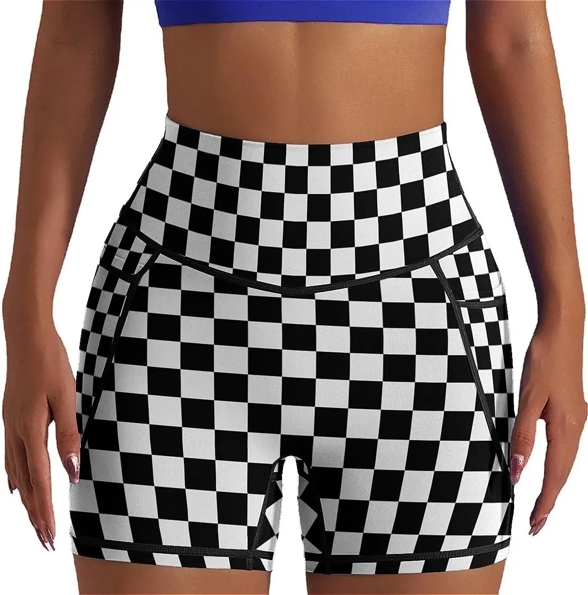 High Waisted Biker Shorts for Women Running Sports Workout Yoga Shorts with Pockets