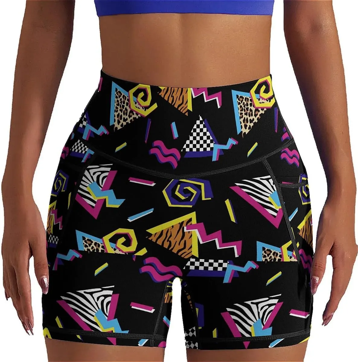 High Waisted Biker Shorts for Women Running Sports Workout Yoga Shorts with Pockets