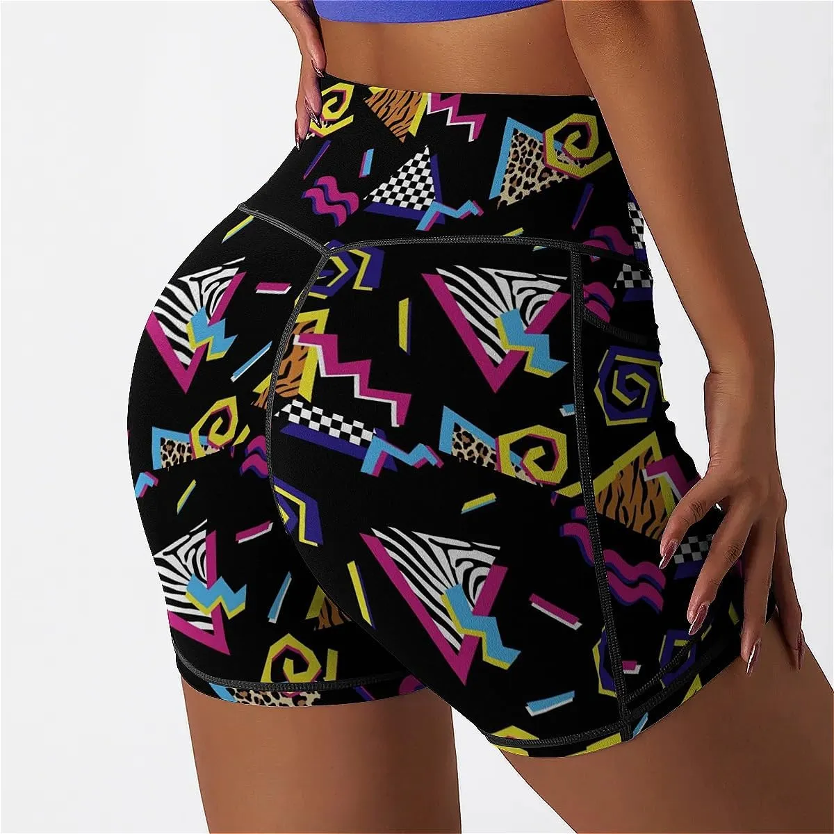 High Waisted Biker Shorts for Women Running Sports Workout Yoga Shorts with Pockets