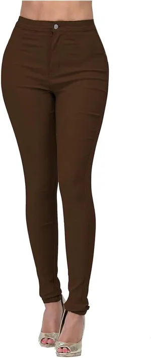 High Waisted Jeans for Women, Colored Skinny Slim Fit Stretch Casual Denim Pants Basic Solid Business Work Jeans
