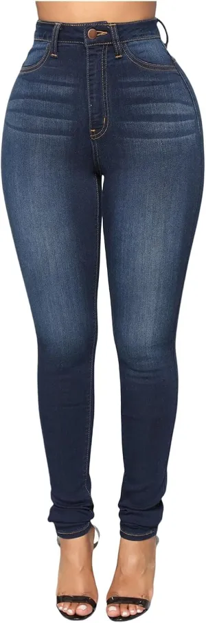 High Waisted Jeans for Women Stretch Butt Lifting Skinny Colombian Jeans Casual Slim Fit Denim Pants with Pockets