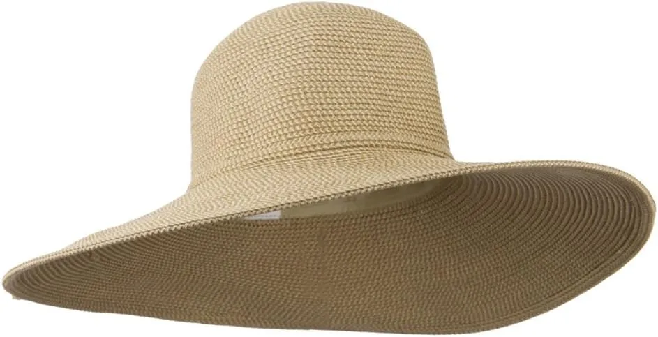 Jeanne Simmons UPF 50  Paper Toyo Tweed 5 Inch Brim Hat - Tan W33S17D