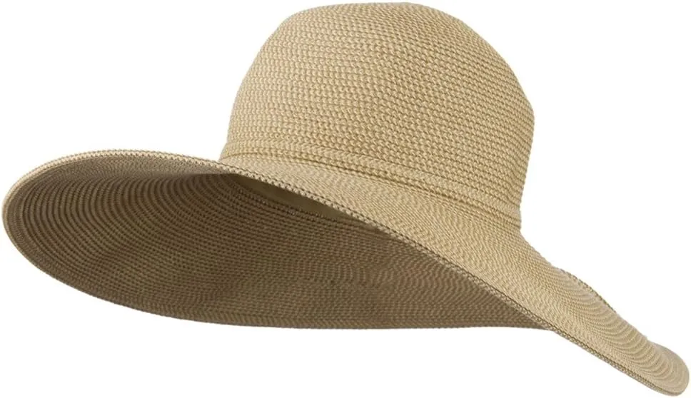 Jeanne Simmons UPF 50  Paper Toyo Tweed 5 Inch Brim Hat - Tan W33S17D