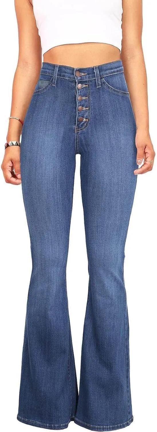 Jeans for Women High Waisted Bootcut Jeans Classic Slim Fit Skinny Jeans Fashion Plus Size Denim Pants with Pockets 2024