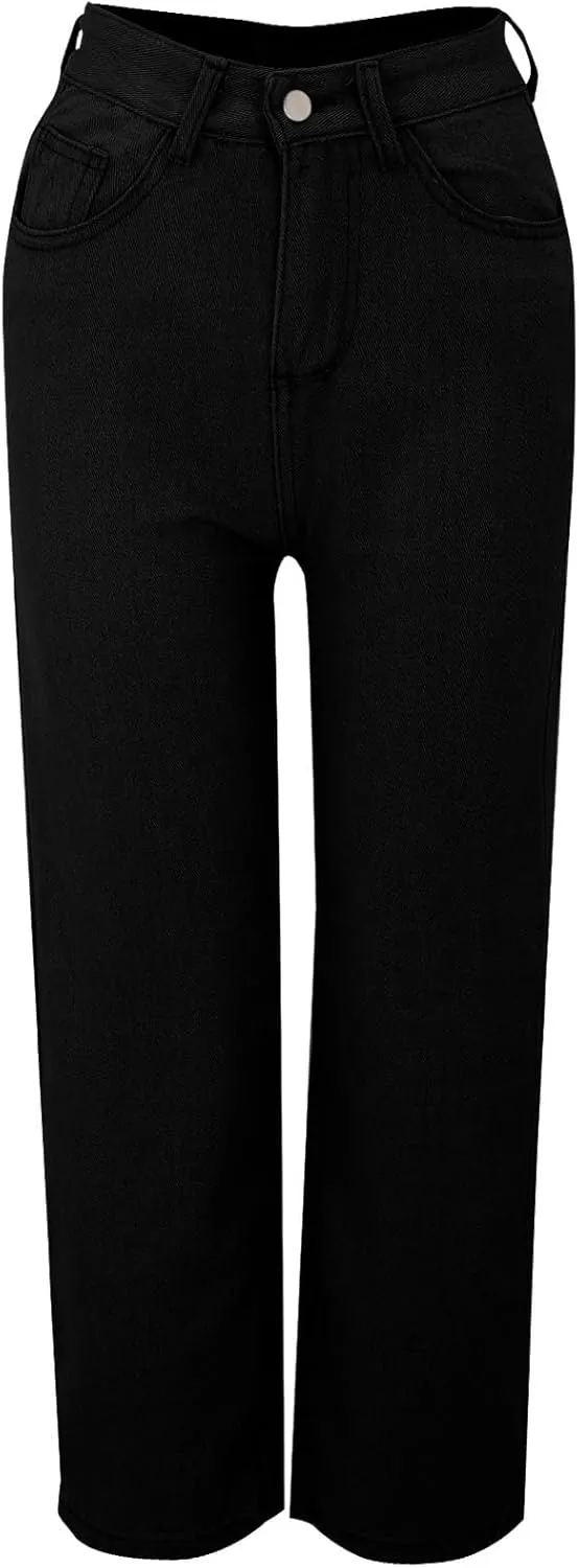 Jeans Women Sweatpants That Look Like Jeans High Waisted Straight Wide Leg Boyfriend with Pockets Jeans Denim Pants