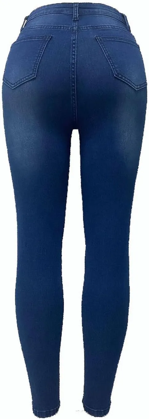 Jeggings for Women High Waisted Buttoned up Denim Pants Trendy Skinny Ankle Jeans Totally Shaping Frayed Jeans