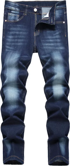 JUNBAOSS Men's Slim Fit Stretch Jeans Ripped Skinny Jeans for Men, Fashion Distressed Straight Comfort Flex Waist Pants