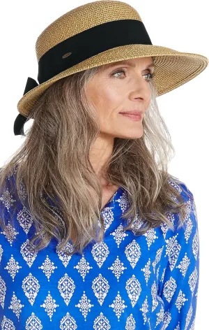 Ladies Sun Hat - UPF 50 Sun Protection - Classic Styling for on The Beach or in Town - Clara in Natural Straw (One Size)
