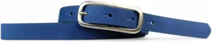 Leather Womens Belt Slim Silver Buckle 0.8 inch