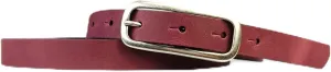 Leather Womens Belt Slim Silver Buckle 0.8 inch