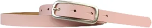 Leather Womens Belt Slim Silver Buckle 0.8 inch
