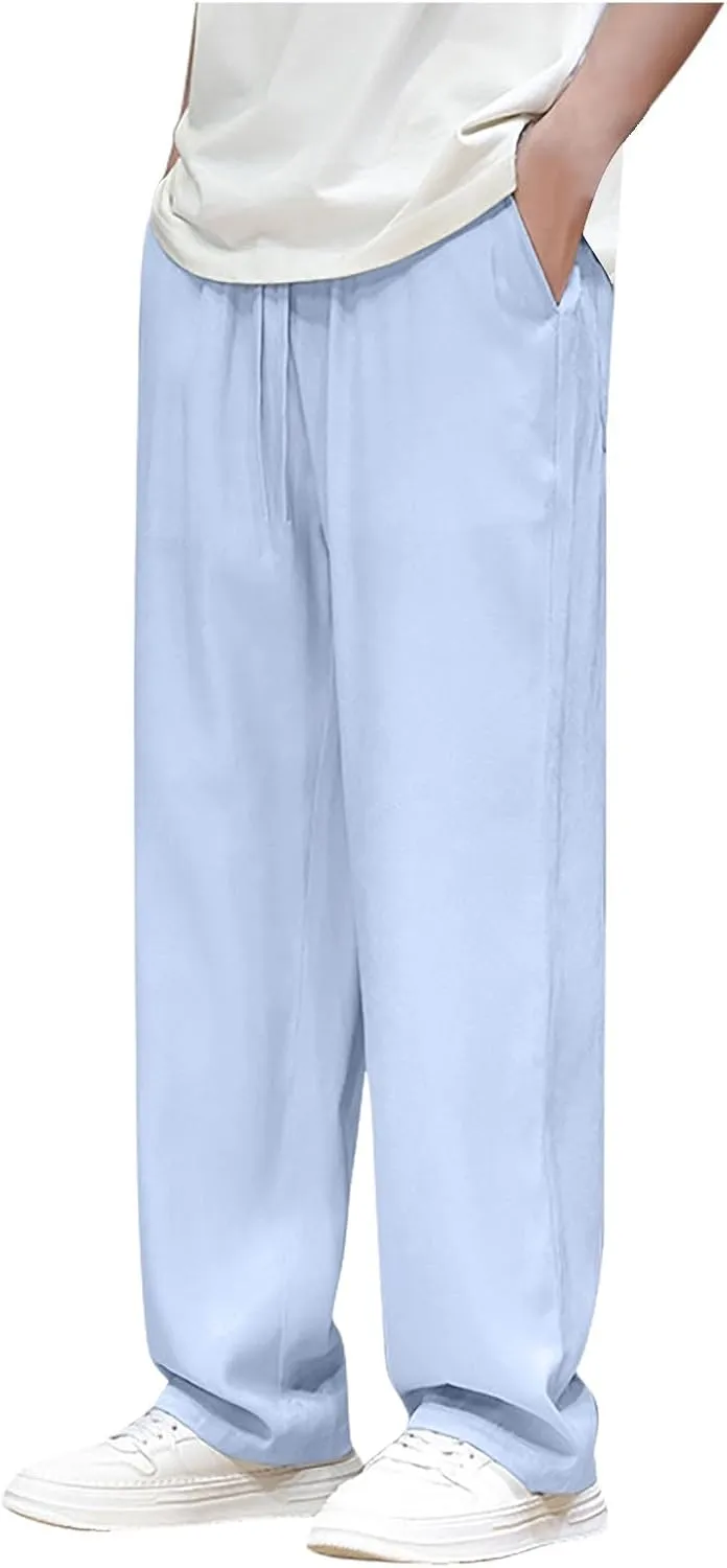 Lightweight Breathable Pants Men's Elastic Waist Track Pant Casual Stretch Pants Jogger Pants Relaxed Walking Pant