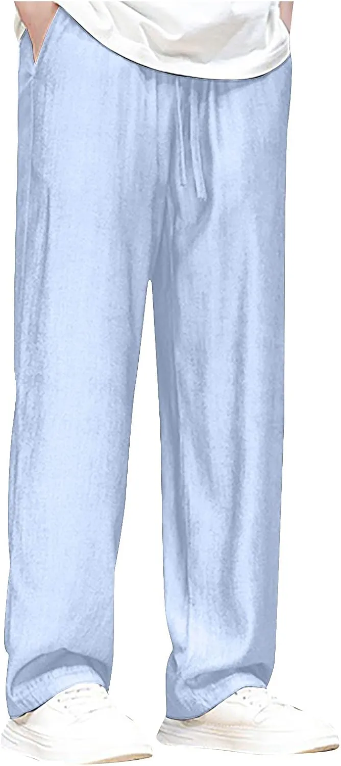 Lightweight Breathable Pants Men's Elastic Waist Track Pant Casual Stretch Pants Jogger Pants Relaxed Walking Pant