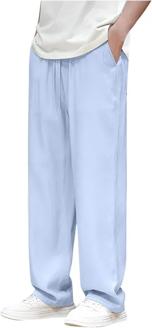 Lightweight Breathable Pants Men's Elastic Waist Track Pant Casual Stretch Pants Jogger Pants Relaxed Walking Pant