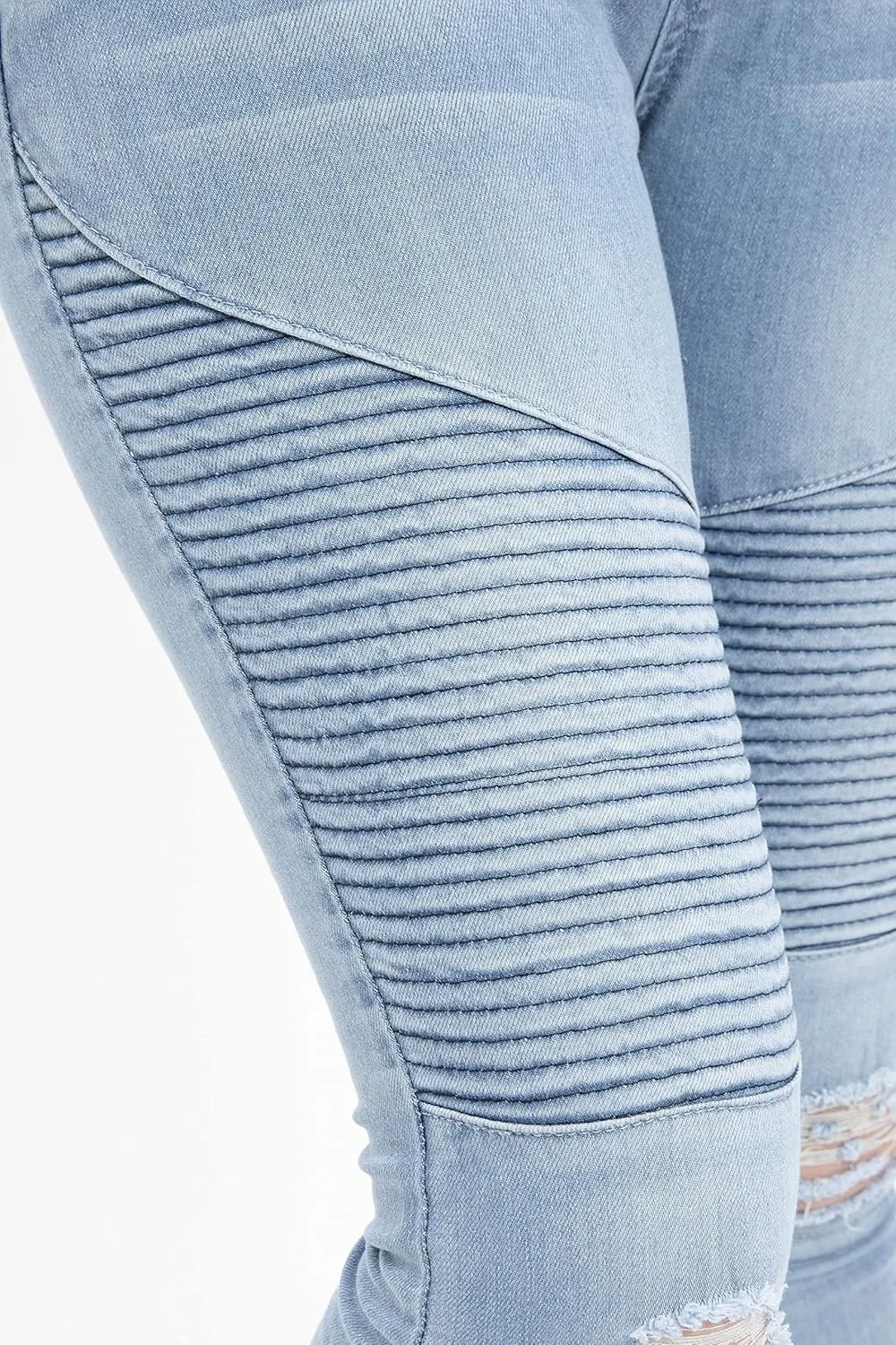 Lisskolo Women's Stretch Skinny Jeans Mid High Waist Slim Fit Pencil Leg Denim Casual Jeans Leggings