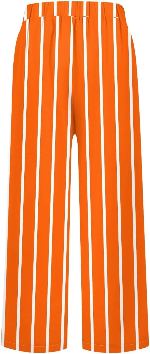 Lounge Pants Women Petite Linen Elastic Waisted Drawstring Pants with Pockets Solid Casual Summer Cropped Pants