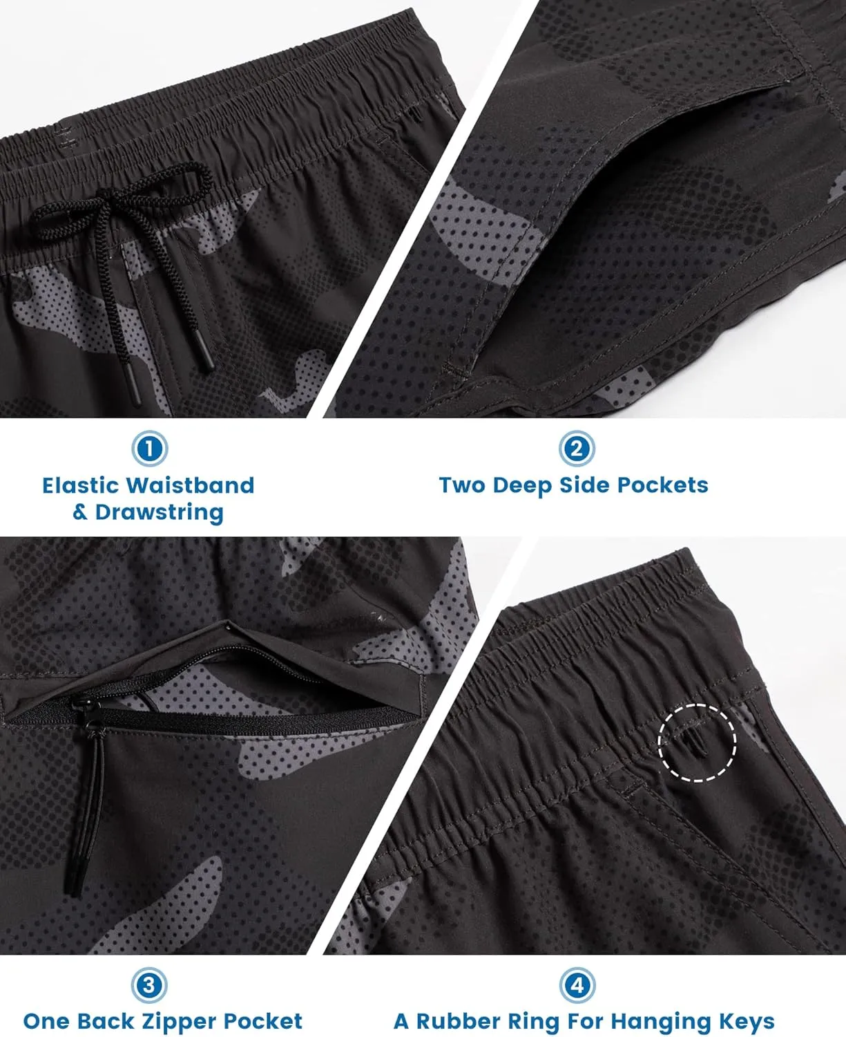 maamgic Workout Shorts for Men 5 Inch Gym Running Shorts Mens Stretch Quick Dry Athletic Shorts with Mesh Pockets