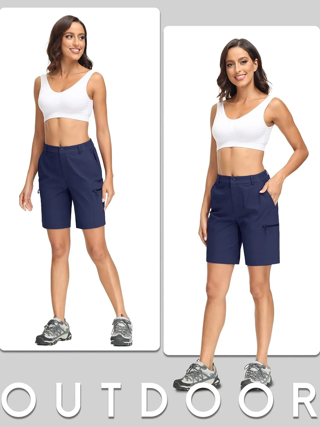 MAGCOMSEN Women's Hiking Shorts Quick Dry Lightweight Golf Shorts with 4 Pockets Summer Casual Athletic Running Shorts