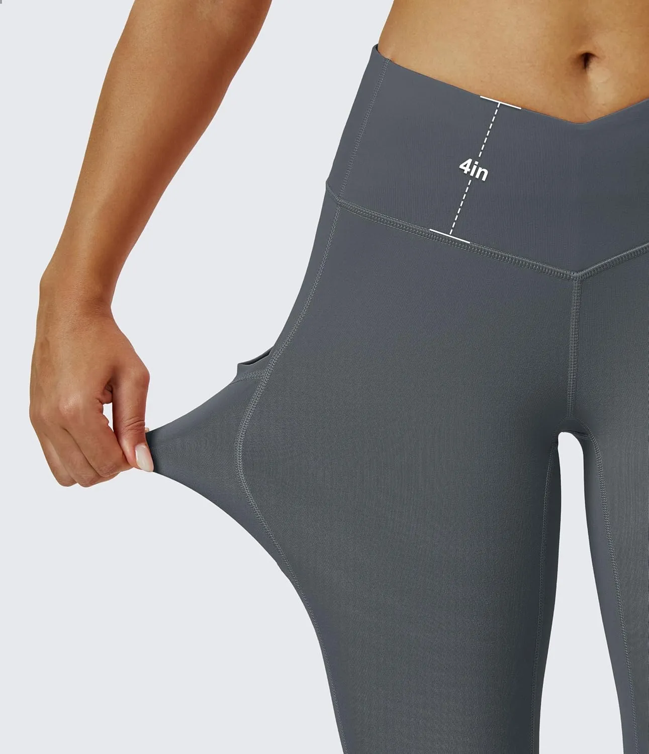 MAGCOMSEN Women's Yoga Leggings V Waist Gym Workout Athletic Leggings with Pockets Stretch Soft Leggings Spring Autumn