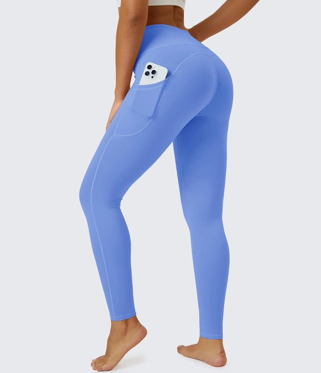 MAGCOMSEN Women's Yoga Leggings V Waist Gym Workout Athletic Leggings with Pockets Stretch Soft Leggings Spring Autumn