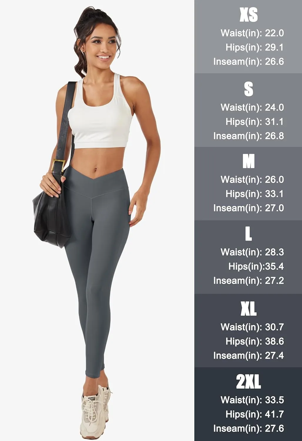MAGCOMSEN Women's Yoga Leggings V Waist Gym Workout Athletic Leggings with Pockets Stretch Soft Leggings Spring Autumn