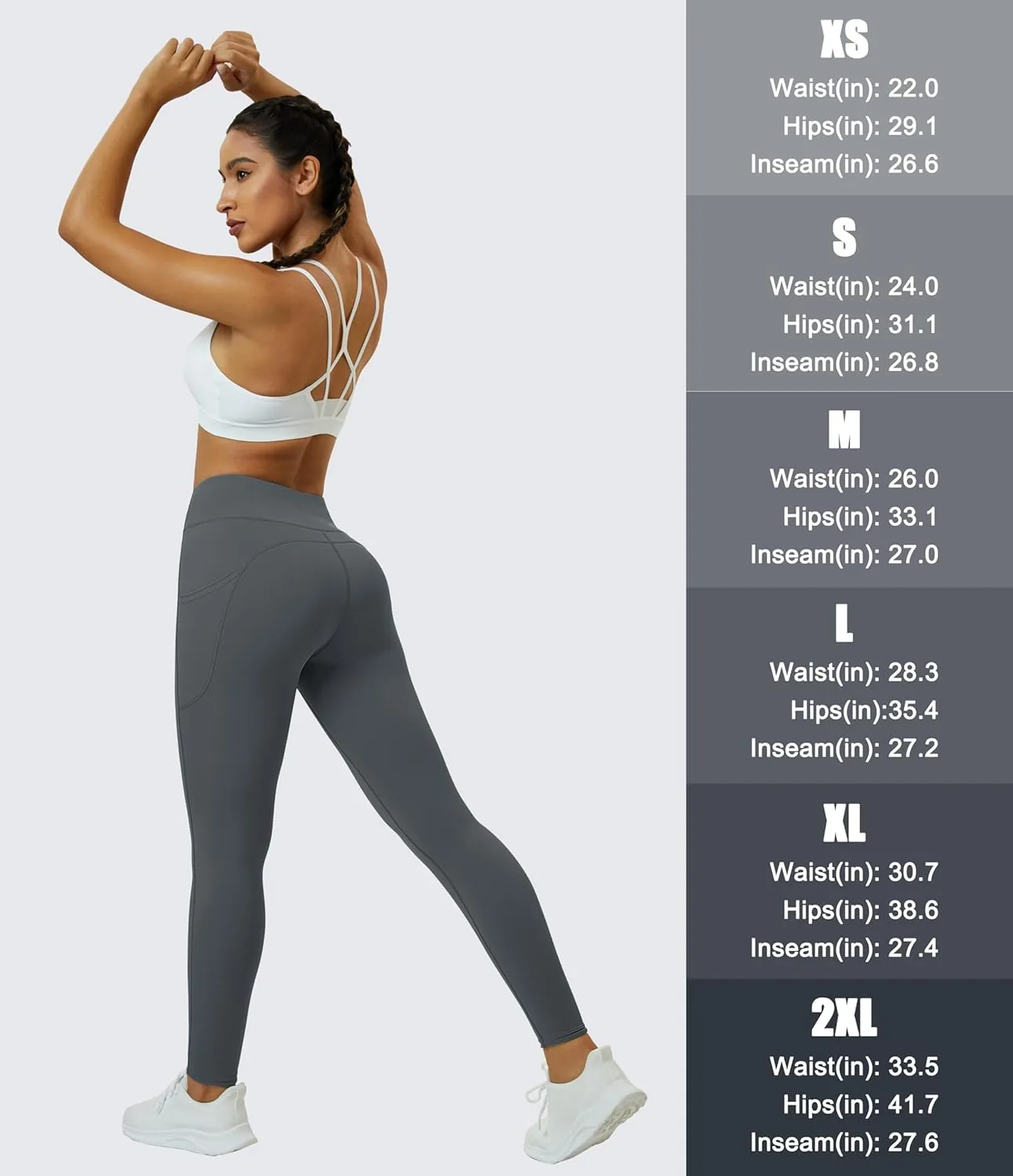MAGCOMSEN Women's Yoga Leggings V Waist Gym Workout Athletic Leggings with Pockets Stretch Soft Leggings Spring Autumn