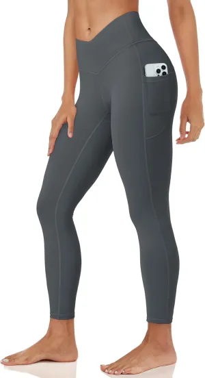 MAGCOMSEN Women's Yoga Leggings V Waist Gym Workout Athletic Leggings with Pockets Stretch Soft Leggings Spring Autumn