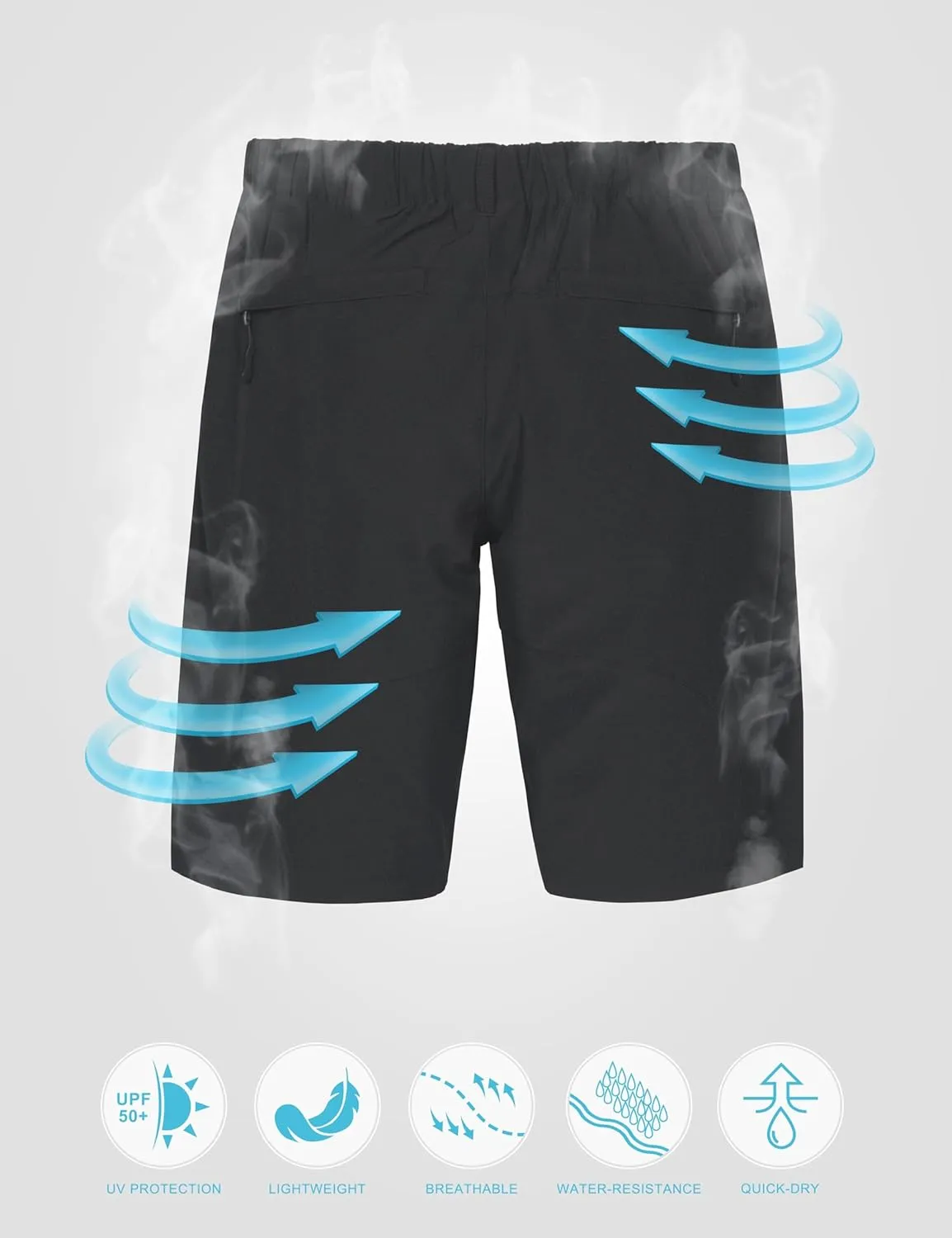Mapamyumco Men's Hiking Shorts, Golf Shorts Quick Dry Cargo Shorts Lightweight for Casual, Running