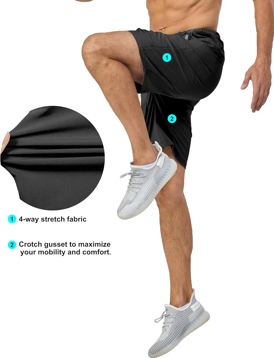 Mapamyumco Men's Hiking Shorts, Golf Shorts Quick Dry Cargo Shorts Lightweight for Casual, Running