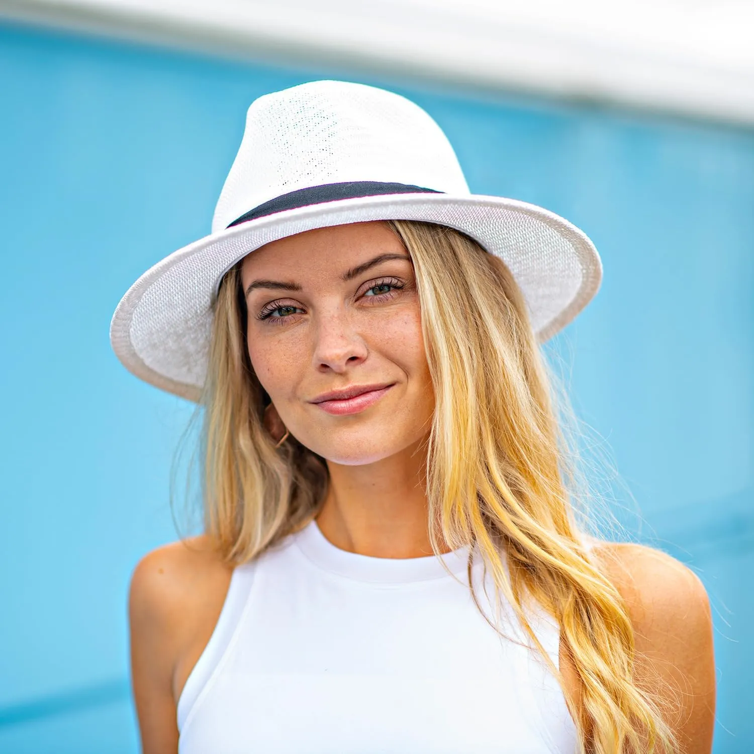 Matte Toyo Ribbon Safari Sun Hat - 2 1/2" Brim, UPF (SPF) 50  UVA/UVB Sun Protection