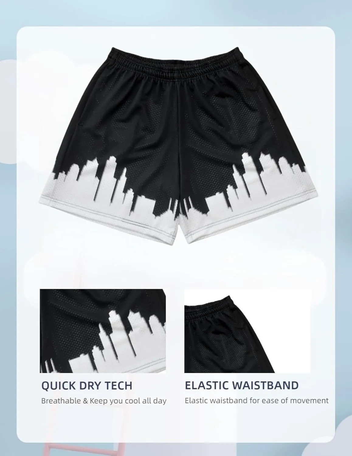 Men's 4-Inch Basketball Shorts Casual Lightweight Gym Shorts Quick Dry Athletic Shorts for Running Streetwear Summer