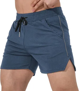 Men's Athletic Shorts Elastic Waist Gym Running Shorts with Pockets Summer Casual Quick Dry Breathable Workout Shorts