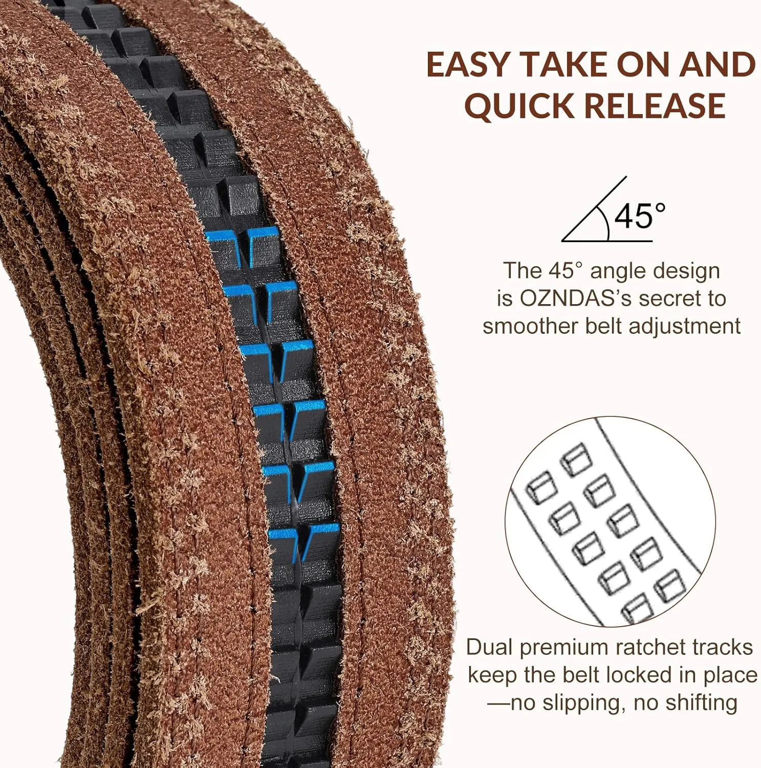 Mens Belts Leather, Full Grain Leather Handmade Belt with Bull Ratchet Buckle, Italian Real Solid Top genuine Leather