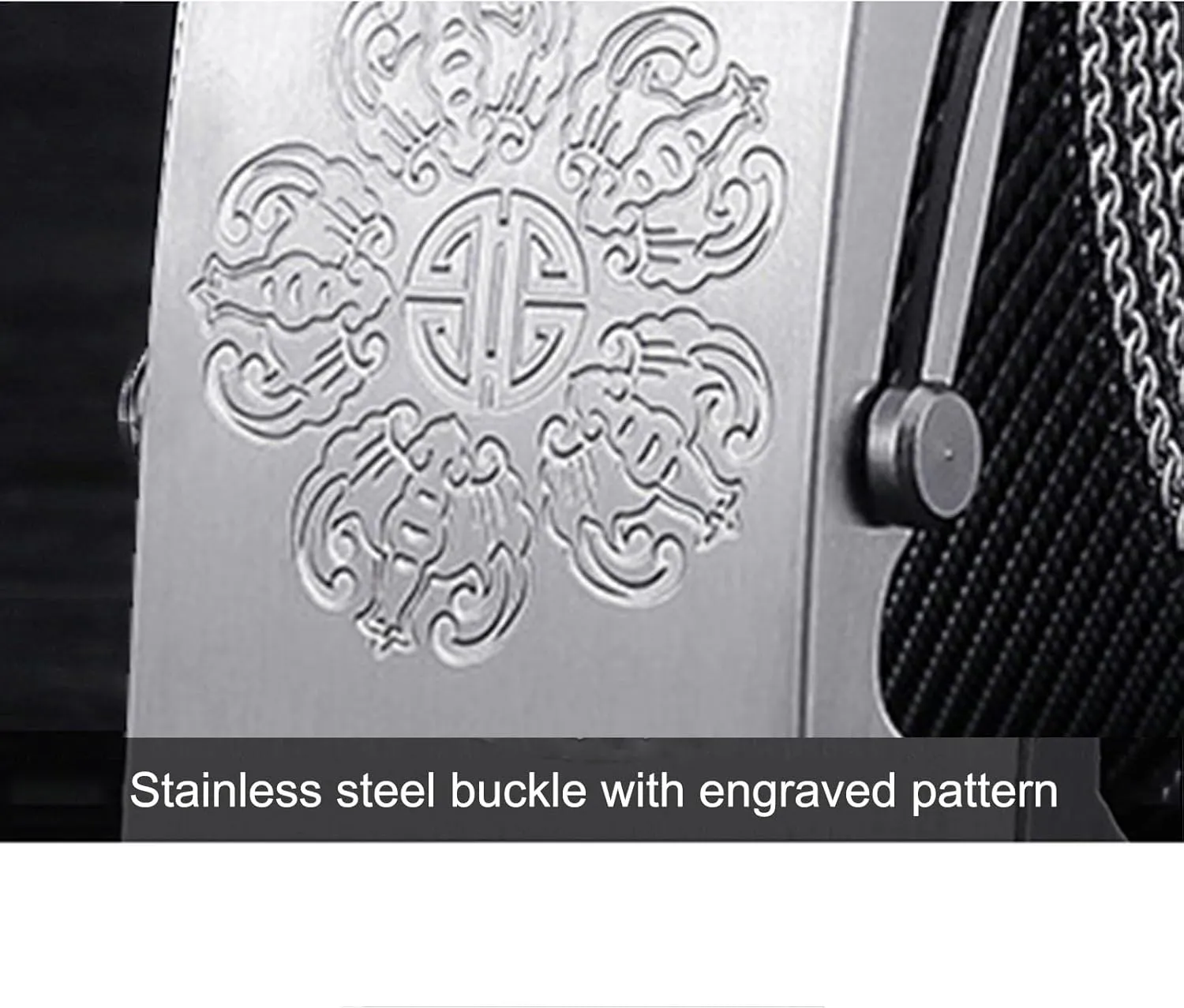 Men's Belts Stainless Steel,No Leather Ratchet Metal Braided Magnetic Dress Belt with Roller Buckle