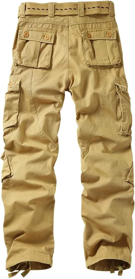 Men's Cargo Pants, Casual Outdoor Camo Pants, Relaxed Fit Work Pants with Multi Pockets