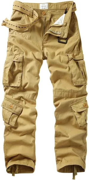 Men's Cargo Pants, Casual Outdoor Camo Pants, Relaxed Fit Work Pants with Multi Pockets