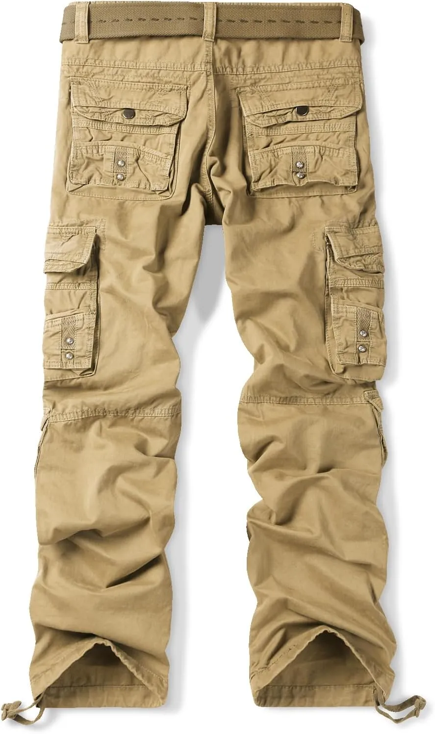 Men's Casual Cargo Cotton Relaxed Fit Tactical Outdoor Work Pants with Multi-Pockets