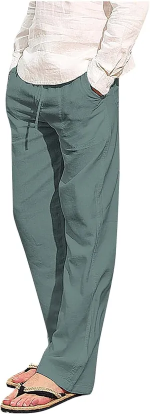 Mens Casual Cargo Pants Elastic Waist Stretch Drawstring Relaxed Fit Tactical Work Joggers Pants, S-5XL