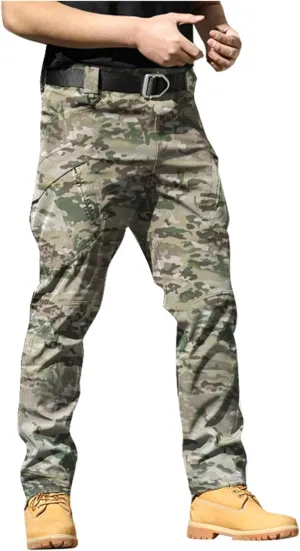 Men's Lightweight Cargo Pants Straight Leg Athletic Tactical Joggers Relaxed Fit Overalls Hiking Work Trousers